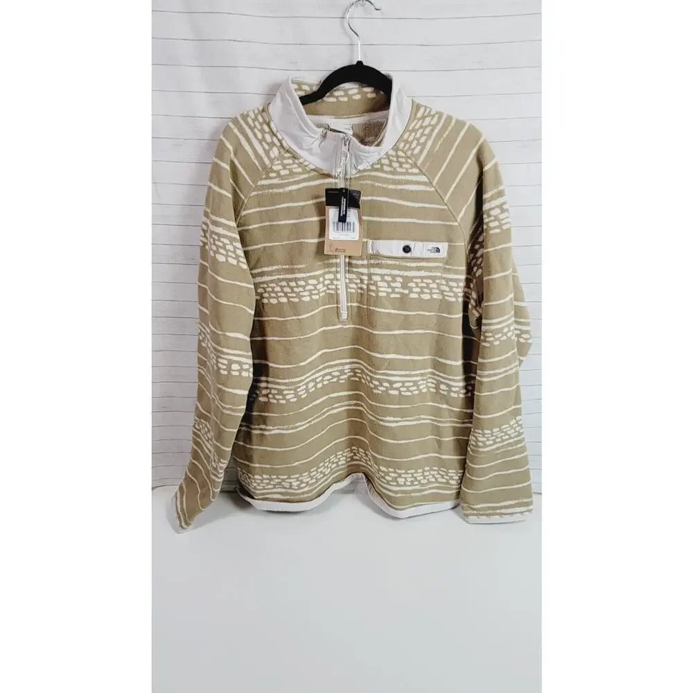 The North Face Gordon Lyons ¼-Zip in Kipling Tan Stripe, sz XXL